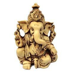 3.5" Lord Ganesh / Ganesha Statue Sculpted in Great Detail with Antique Finish - Ganesh Idol for Car / Home Decor / Mandir / Gift