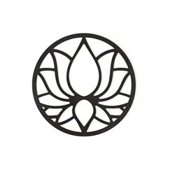 CONTRAXT Lotusblume deko wanddeko holz. Lotusblüte deko wanddeko deko lotus flower bild deko wand holz Vintage Garten deko Meditation zubehör 3d Mandala wandbild Nicht-Metall (Lotusblume, Schwarz)