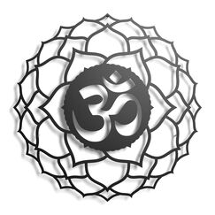 Metall Deko Wandskulptur schwebend Schatten Stahl 43x31cm OM Mantra