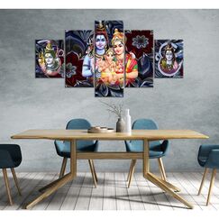 Shiva Wandkunst, Ganesha, Wanddekoration, Hindu-Bilder, Leinwanddrucke, Hinduismus, Gemälde, Religion, Poster, gerahmt, Zuhause, Wohnzimmer, Schlafzimmer, Dekoration, fertig zum Aufhängen (152,4 cm B