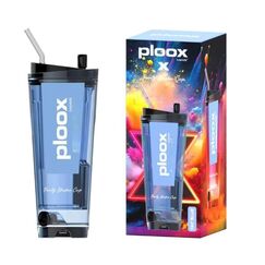 Ploox Tragbare Wasserpfeife mit Licht & Fernbedienung (Partybecher - Blau)