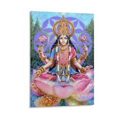 Hindu Göttin Lakshmi Religion Hinduismus Poster Hinduismus Kulturelle Wandkunst Bild Malerei Poster Leinwand Druck Poster Kunstwerke Raumdekor 30 x 45 cm