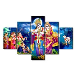 TUMOVO Gerahmte Wandkunst, Radha Krishna, Wandbilder für Wohnzimmer, Hinduismus, Leinwandbilder, indische Hindu-Götter, Hausdekoration, Schlafzimmer, Wanddekoration, modernes Kunstwerk für Büro,