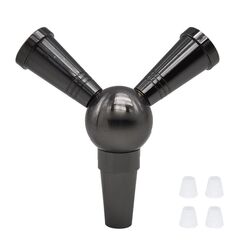 Hookah Schlauchadapter 1 auf 2 Splitter VOVCAMLS Schlauchverbinder mit 4 extra Tüllen (Schwarz)