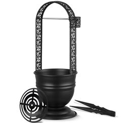 Hookah Kohlekorb 34,8 cm mit Kohlezange 17,8 cm Metallpinzette Tragbarer Kohlebeh&auml;lter Eimer mit Metallkohlehalter f&uuml;r Shisha Zubeh&ouml;r