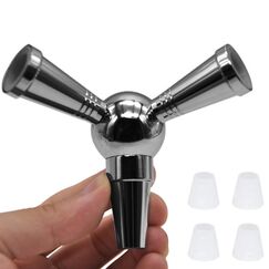 Shisha-Schlauchadapter, Splitter, 1 auf 2 Anschlüsse, Wasserpfeife, Metall, Schwarz, Schwarz, Durchschnittlich
