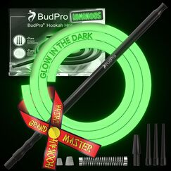 Langer Wasserpfeifenschlauch B75G, leuchtet im Dunkeln, mit Silikon-Shisha-Schlauch und Aluminiumgriff und Anti-Flex-Feder, Glow Hookah Kit (leuchtend)