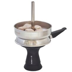 Shisha Kopf Set mit Kaminaufsatz &ndash; Kitosun Hookah Zubeh&ouml;r mit Schwarz Silikon Kopf und Shisha Kaminaufsatz Kamin Aufsatz Einfach zu Ersetzen Holzkohle und Schnelle Reinigung
