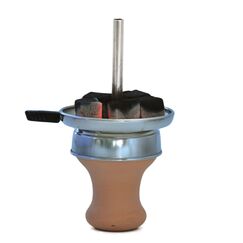 Kitosun Shisha Kopf Set - Keramik Shisha Sch&uuml;ssel mit 5L&ouml;chern und gr&ouml;&szlig;erer Holzkohlehalter Kaminaufsatz mit Schirm Shisha W&auml;rmemanagement B&uuml;ndel