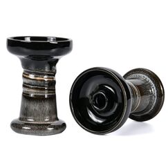 Tabakkopf Shisha Phunnel Kopf - Kitosun Mars Hookah Bowl Schale aus glasiertem Ton mit Rand kompatibel mit Provost & Foil, gut f&uuml;r alle Arten von Shisha-Leckereien 12-15 g (Schwarzwei&szlig;)