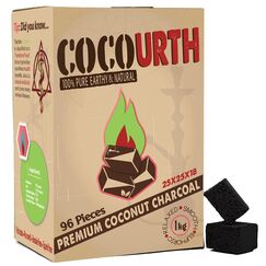 Hookah Naturkohle Kokosnusskohle 96 St&uuml;ck flach Coco Urth 1 Kilo Shisha Kohle