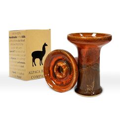 ALPACA BOWL Premium Keramik Hookah Bowl Made Rook - Hookah Head Bowl Premium Shisha Bowl Phunnel Hookah Bowls zum Rauchen mit Hookah - Hookah Top Bowl (Orange Braun)