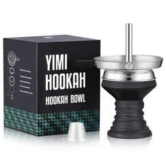 Yimi Hookah Premium Keramik Wasserpfeife Sch&uuml;ssel Edelstahl Sch&uuml;ssel Bildschirm Hookah Kamin Holzkohle Sch&uuml;ssel Kit (Schwarz)