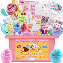 Funewest Schleim Selber Machen Set, Rosa Slime Set, DIY Schleim Kinder, Kreative Weihnachten Geburtstag Party Geschenk Mädchen 6-12 Jahre