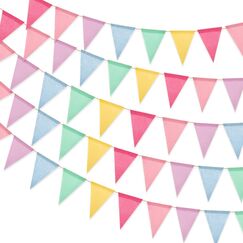 Alintor Wimpelkette Outdoor, 5 Pack Girlande Geburtstag, Einschulung Deko, Wimpelkette Outdoor Wetterfest, für Deko Gartenparty, Regenbogen Deko, Luftschlangen (Kein Stoffbeutel enthalten)