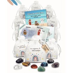 SoSi 12 Gl&uuml;ckssteine, 2-3cm, Mitgebselstein, Mitbringsel, Give Away, Gl&uuml;cksbringer, Kindergeburtstag, Gastgeschenk, Kindergarten, Taufe, Kommunion, Einschulung