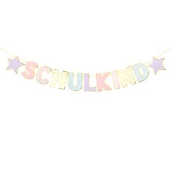 BETESSIN Schulkind Girlande Pastell Deko Einschulung Mädchen Schulanfang Banner Hänge Deko für Schuleinführung Junge und Mädchen Einschulungsfeier Schulstart 1. Schultag