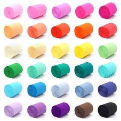 DAOUZL Krepppapier, 30 Farben, bunte Luftschlangen, dekorative Streifen für Hochzeit, Geburtstag, Weihnachten (5 cm x 10 m)