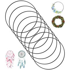 8 Stück 30cm Metallringe zum Basteln, Metallring Schwarz, Dekoring zum Aufhängen, Drahtringe zum Basteln für Wickeltechnik Traumfänger Floristik Hochzeitskranz Weihnachtsdekoration