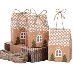 TsunNee 30 St&uuml;ck Weihnachten Party Geschenkboxen, Kraftpapier S&uuml;&szlig;igkeitsk&auml;sten, Mitbringsel Taschen, Kreativ Papier-Treat-Boxen