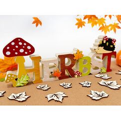 BOYATONG Herbst Deko, Schriftzug Herbst Dekoration, Tischdeko Herbst mit Herbstbl&auml;tter, Deko Herbst, Herbstdeko Innen und Drau&szlig;en