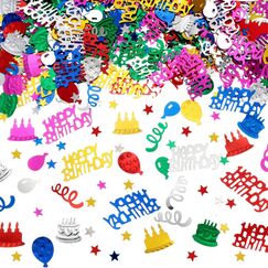 BURGEON Konfetti Geburtstag Tischdeko, Happy Birthday Konfetti Mehrfarbig, Streudeko Geburtstag Deko M&auml;dchen Junge Kinder f&uuml;r Geburtstage Partys, Bunte, 15g