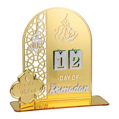 2025Ramadan Advent Calendar - Acrylic Eid Mubarak DIY Countdown Calendars for Decoration - Craft Ornament Ramadan Gift (Gold-203)