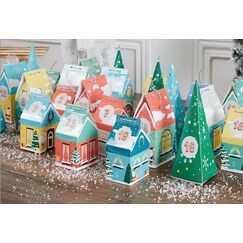 Adventskalender zum Befüllen, personalisierbar, das Weihnachtsdorf,Advent Calendar for Filling