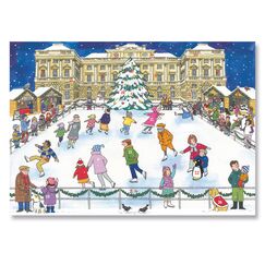 Alison Gardiner Christmas Ice Skating Large A3 Traditional Festive Christmas Advent Calendar Made in UK