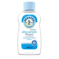 Penaten Ultra Sensitiv Pflege&ouml;l 200 ml, sch&uuml;tzendes Baby Massage&ouml;l und parf&uuml;mfreies Baby&ouml;l f&uuml;r hochsensible, zu Neurodermitis neigende Babyhaut