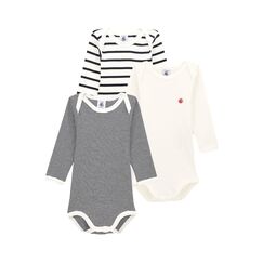Petit Bateau Unisex BabyGestreifter Body mit langen &Auml;rmeln (3er Pack) , Variante 1, 4 Jahre