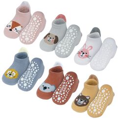 Vicloon Rutschfeste Socken f&uuml;r Baby, 6 Paar Baby Socken Baumwolle, Kleinkind , kurz Kinder Anti Rutsch SockenKinder Anti Rutsch for Babies Toddlers and Kids