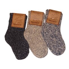 Wowerat Nowegers&ouml;ckchen 3er Pack Wollsocken Baby Kinder (23-26, graut&ouml;ne)