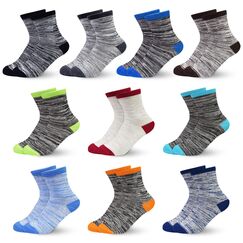 GENTABY Socken Jungen graue Kinder Babysocken - Baumwolle Bunte Sportsocken Neuartige Weiche Elastische - 10 paar f&uuml;r 10-14 Jahre Gr&ouml;&szlig;e 23-26 27-30 31-34 Kleinkind M&auml;dchen Schulsocken