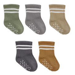 Baumwolle 5 Paar Baby Rutschfest Socken In Geschenkbox f&uuml;r Neugeborene 0-6 Monate bis 3 Jahre Nahtlos Socken Jungen M&auml;dchen Rutschsocken Kindersocken (DE/NL/SE/PL, Alter, 12 Monate, 24 Monate, Beige)