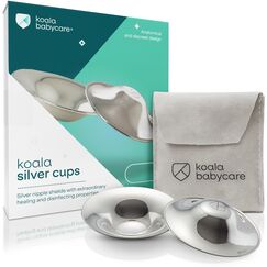 Koala Babycare Silberh&uuml;tchen - 2 St&uuml;ck - Stillh&uuml;tchen Standardgr&ouml;&szlig;e Silber f&uuml;r maximale Resistenz - Brustwarzenschutz f&uuml;r empfindliche und schmerzende Brustwarzen