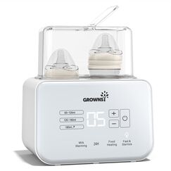 Grownsy Flaschenw&auml;rmer baby, Sterilisator f&uuml;r babyflaschen 9-in-1 Fast Babynahrungsheizung & Abtauung BPA-freier Fl&auml;schchenw&auml;rmer,Babykostw&auml;rmer mit LCD-Display (Cremewei&szlig;)