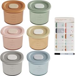 Moonkie 6 Pack Babybrei Einfrieren Beh&auml;lter Silikon | 120ml Portionen | Beikost Baby Zubeh&ouml;r | Auslaufsichere Aufbewahrung f&uuml;r Babynahrung | F&uuml;r Gefrierfach & Mikrowelle