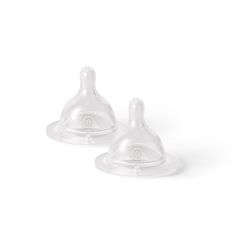 MAM Sauger mit extra langsamem Durchfluss, Gr&ouml;&szlig;e 0, geeignet f&uuml;r Neugeborene, SkinSoft Silikonsauger f&uuml;r Babyflaschen, passend f&uuml;r alle MAM Flaschen, Baby Essentials, 2 St&uuml;ck