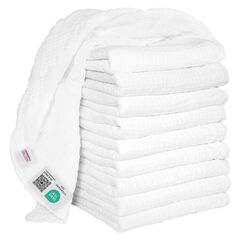 MAKIAN Mullwindeln 10er Pack, 80x80 cm, Oeko-TEX&reg; Standard 100 gepr&uuml;ft, 10 Spuckt&uuml;cher in Premium Qualit&auml;t - doppelt gewebte Stoffwindeln/Mullt&uuml;cher, Kochfest - Wei&szlig;