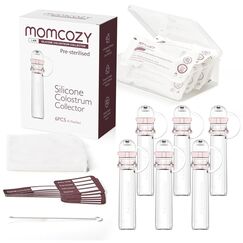 Momcozy Colostrum Collector Kolostrum-Sammler Wiederverwendbarer Muttermilch-Sammler, tragbarer Kolostrum-Beh&auml;lter zum F&uuml;ttern des Babys, Mehrzweck-Sammler BPA-frei, 5ml-6St.