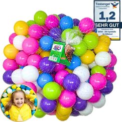 EKNA Spielb&auml;lle &Oslash; 5,5cm - B&auml;llebad B&auml;lle 200 St&uuml;ck - Bunte Auswahl f&uuml;r B&auml;llebad-Pool - Plastikb&auml;lle Baby-B&auml;lle Farben Hellgr&uuml;n Hellblau Gelb Rosa Wei&szlig; Lila