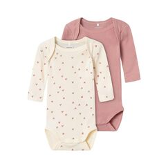 NAME IT Baby - M&auml;dchen Nbfbody 2p Ls Buttercream Hearts Noos, Buttercream, 92