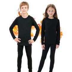 Homord Thermounterwäsche Kinder, Skiunterwäsche Funktionsunterwäsche für Ski,Fussball,Sport - Thermo Unterwäsche Set für Jungen und Mädchen Lange Atmungsaktiv Sportunterwäsche für 6-14 Jahre kids