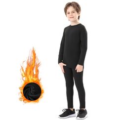 DreiWasser Thermounterwäsche Kinder Skiunterwäsche Winter Set Kinder Atmungsaktiv Funktionswäsche Set Fußball Junge Sportunterwäsche Sets für Training Skifahren Radsport Thermounterhose für Kind