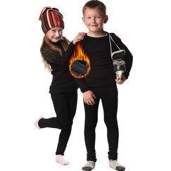 HOPLYNN - Thermal Athletic Set für Children Funktioneller Sportanzug Ski Thermal Set Jungen Atmungsaktive Thermal Athletic Football Ski mit Fleece Schwarz M