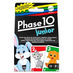 Mattel Phase 10 Junior - Romm&eacute;-artiges Spiel mit Mehreren Spielebenen, 56 Karten mit Tierbildern, f&uuml;r 2 bis 4 Spieler, f&uuml;r Kinder ab 4 Jahren, GXX06