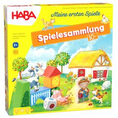 HABA Meine ersten Spiele – Bauernhof Spielesammlung ab 2 Jahren für 1–3 Kinder, 10 Spiele zur Förderung von Motorik & Zuordnung – pädagogisch wertvoll – 1304223001