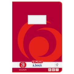 herlitz Schulheft A4, 32 Blatt, Lineatur 28, kariert mit Doppelrand, 5 St&uuml;ck