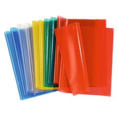 HERMA 19992 Heftumschl&auml;ge A4 Transparent Sortiment, 10 St&uuml;ck, Hefth&uuml;llen aus strapazierf&auml;higer & abwischbarer Polypropylen-Folie, durchsichtige Heftschoner Set f&uuml;r Schulhefte, farbig